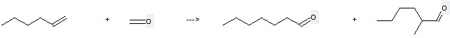 The Hexanal, 2-methyl- could be obtained by the reactants of Hex-1-ene  and Carbon monoxide